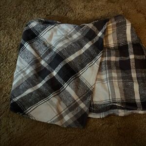 SO Plaid Mini Skirt - Black, White, Gray